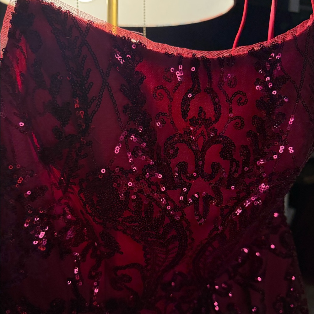 Pink Sequin Prom Dress - Picture 6 of 12